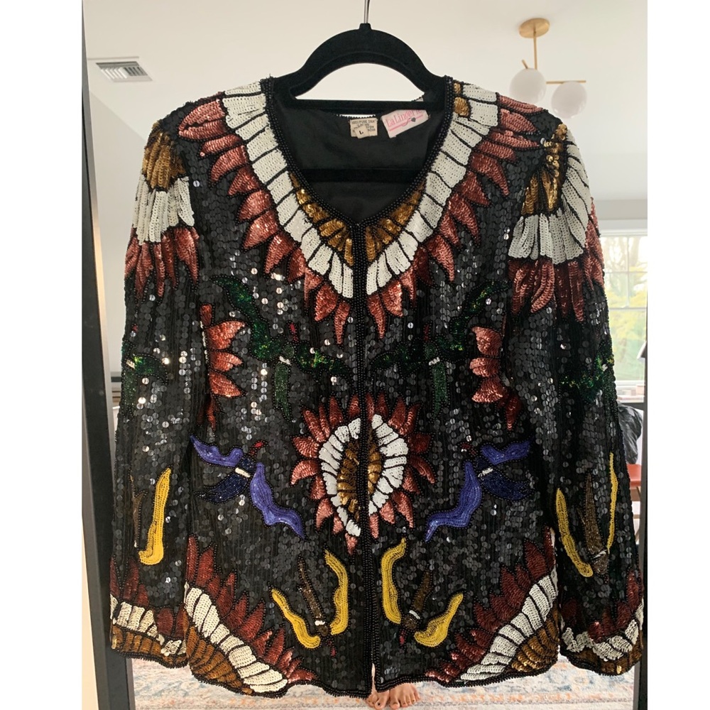 Stunning Vintage Sequin Silk Jacket